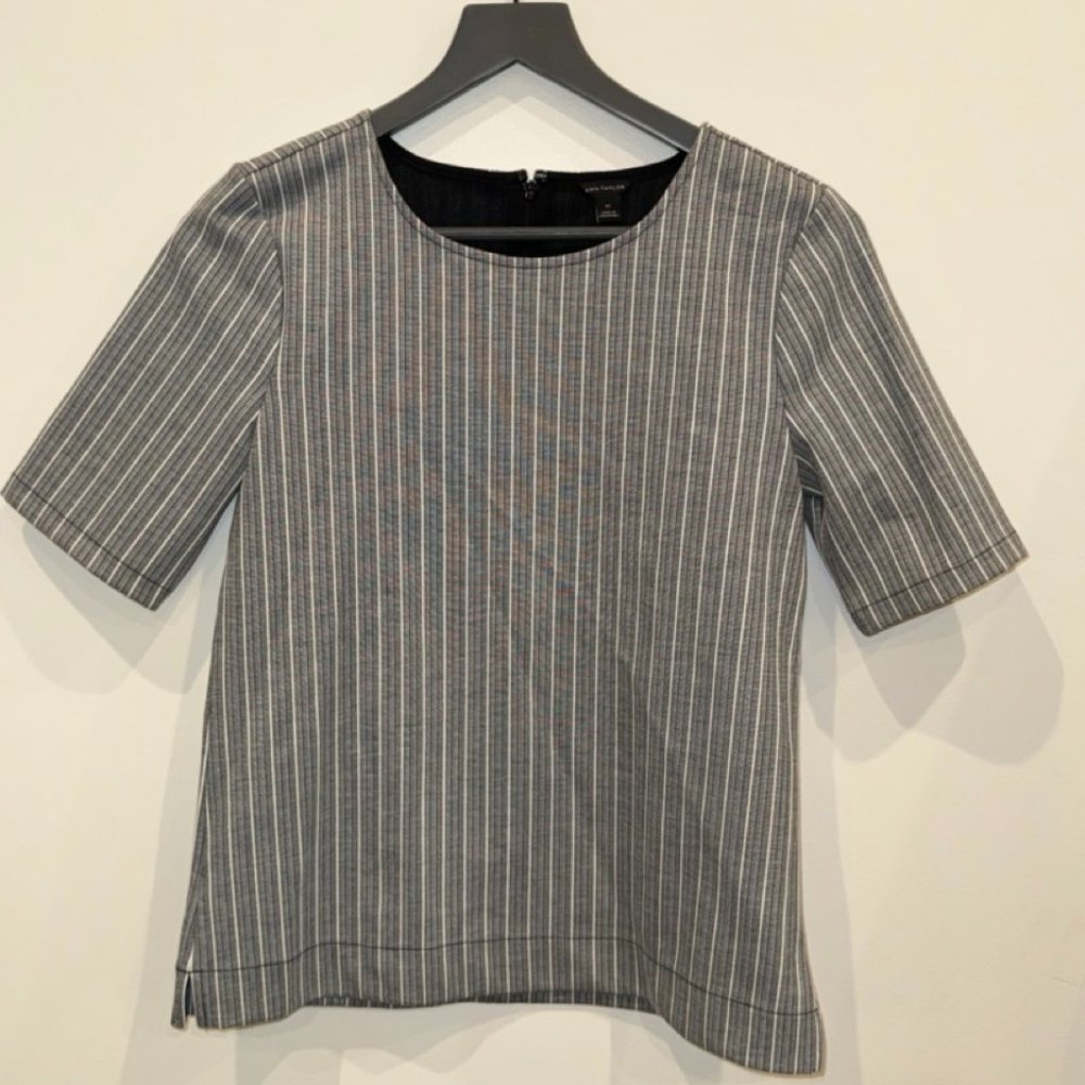 Ann Taylor Striped Ponte Tee